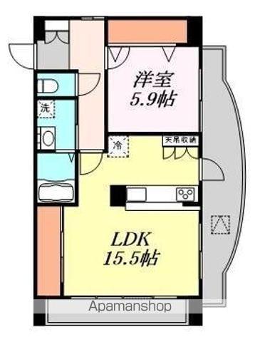LAND VIEW 山田の杜(1LDK/7階)の間取り写真