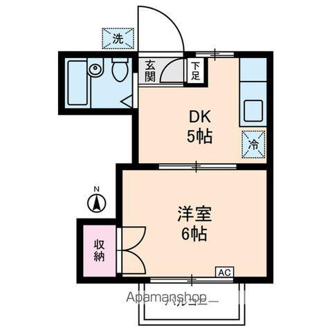 コスモ・ポーリー(1DK/2階)の間取り写真