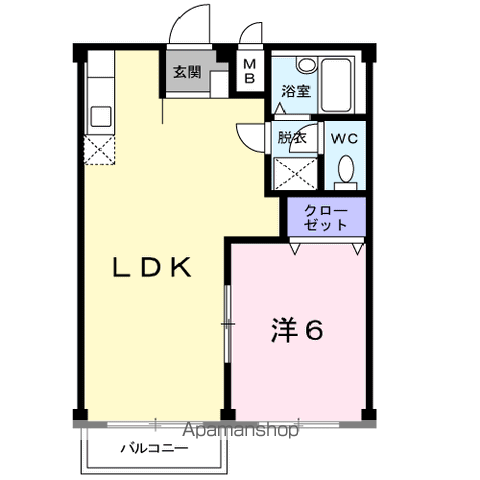 グリーンパレスつくばⅠ(1LDK/2階)の間取り写真