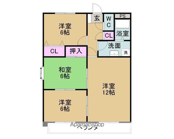 メゾンラフィネ(3LDK/4階)の間取り写真