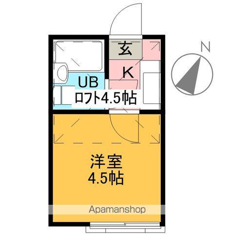 西武池袋・豊島線 狭山ケ丘駅 徒歩8分 2階建 築39年(1K/1階)の間取り写真