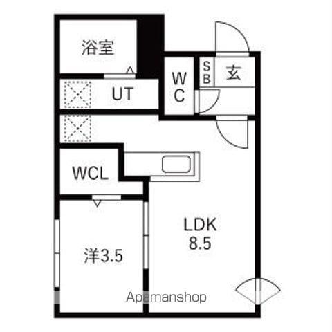 ONE STAGE麻生(1LDK/1階)の間取り写真