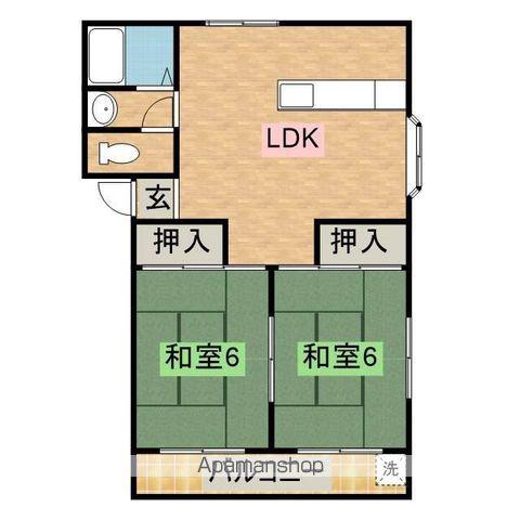 アピアハイツ(2LDK/2階)の間取り写真