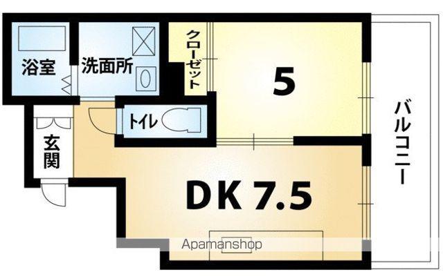 ルシエル別府駅前(1DK/4階)の間取り写真