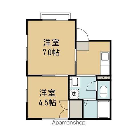 ホワイトコート津志田(2K/2階)の間取り写真