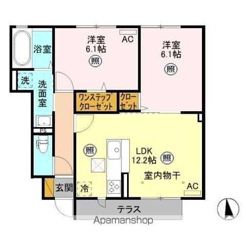 ボナールメゾン(2LDK/1階)の間取り写真