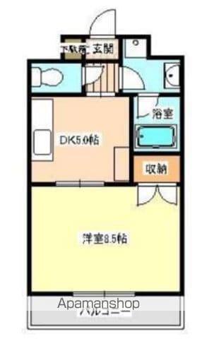 キャッスル水前寺(1DK/3階)の間取り写真