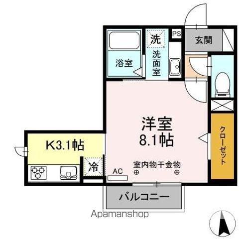 メゾンときⅥ(1K/2階)の間取り写真