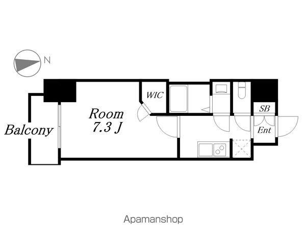 S-RESIDENCE浅間町駅前AXIAL(1K/2階)の間取り写真
