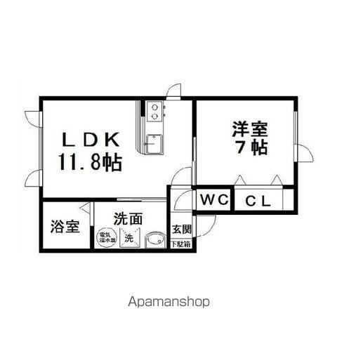 ハイツH&H(1LDK/2階)の間取り写真