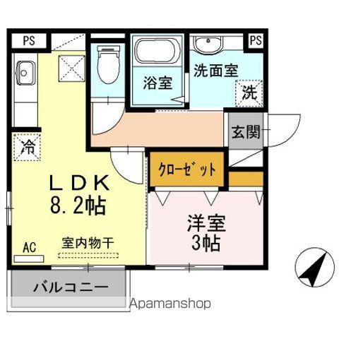 セジュール合川南 A棟(1LDK/1階)の間取り写真