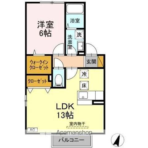 ボナールB(1LDK/1階)の間取り写真
