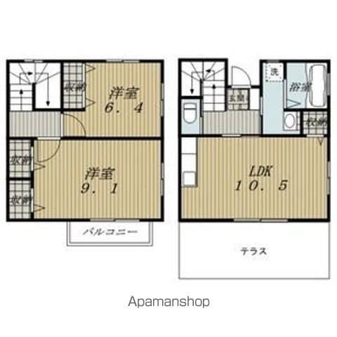 ビレッジみずの坂G棟(2LDK)の間取り写真