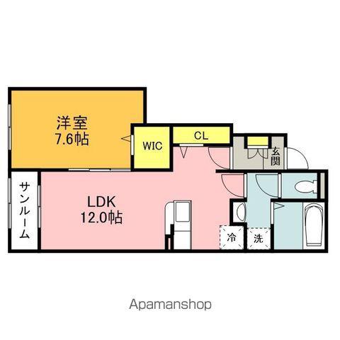 レジデンス プリュⅧ(1LDK/1階)の間取り写真