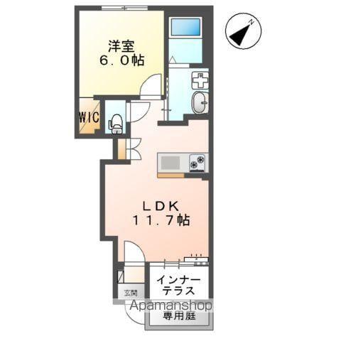 LE.LIEN広崎(1LDK/1階)の間取り写真