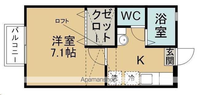 シティ川内Ⅱ(1K/2階)の間取り写真