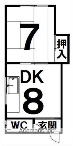 西16南4AP 1F店舗(1DK/2階)の間取り写真