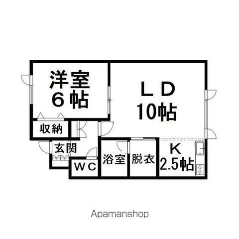 メゾン三寶Ⅶ(1LDK/2階)の間取り写真