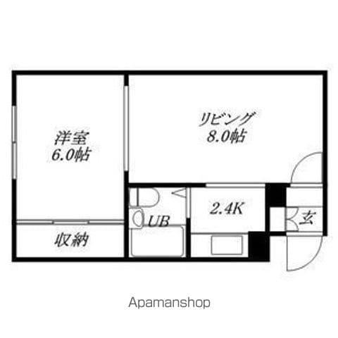 パークフロントYA(1LDK/4階)の間取り写真