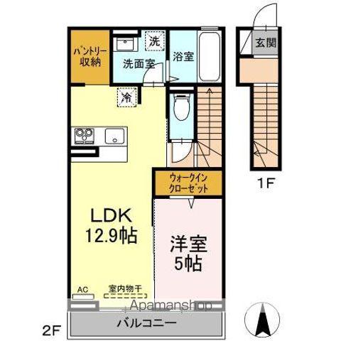 シャルマン本庄(1LDK/2階)の間取り写真