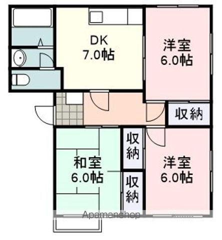 コモエスタ高橋(3DK/2階)の間取り写真