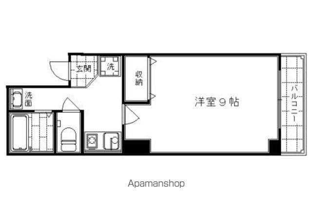 エスカル2六角(1K/4階)の間取り写真