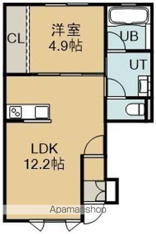 AKS-SHIRATORI(1LDK/1階)の間取り写真