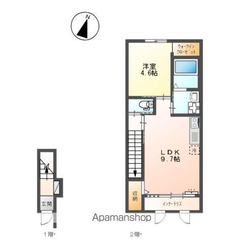 FARBE(1LDK/2階)の間取り写真