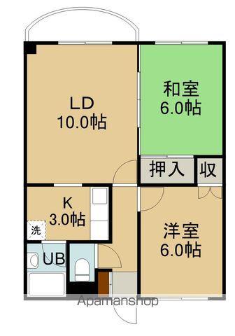レジデンス川原(2LDK/1階)の間取り写真