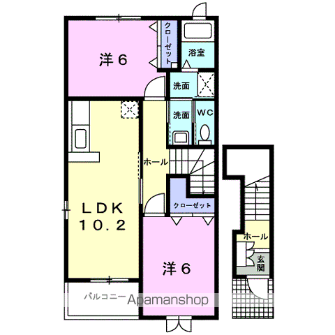 BIJOU 南町(2LDK/2階)の間取り写真