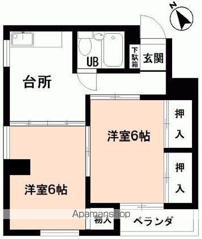 サンモール天王崎(2K/5階)の間取り写真