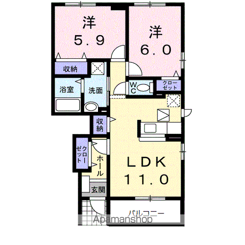 D-BELIEVE Ⅳ A(2LDK/1階)の間取り写真
