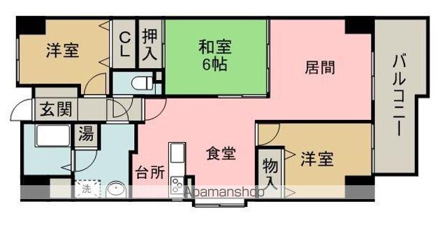 サーパス中須賀(3LDK/9階)の間取り写真