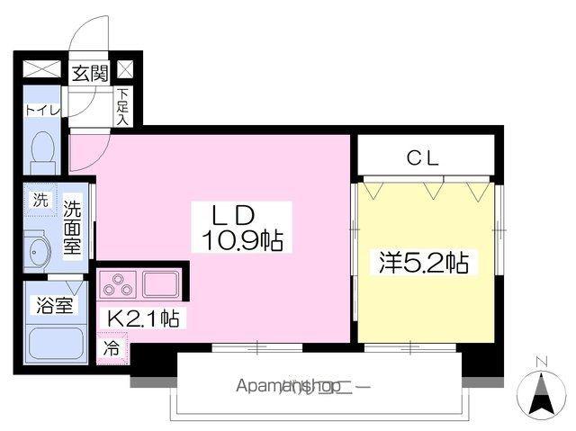 アヴェニュー近美前(1LDK/7階)の間取り写真