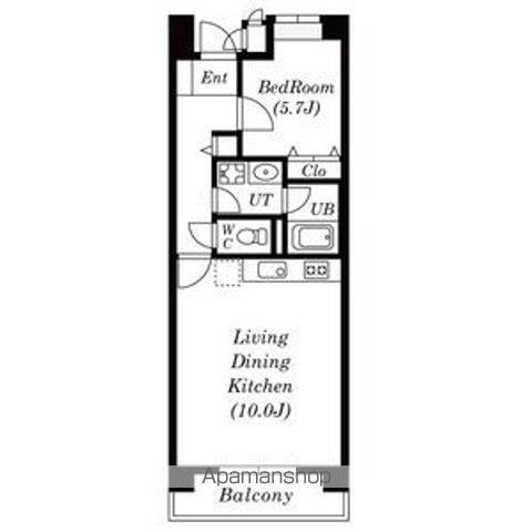 シティアガーデン甲府(1LDK/8階)の間取り写真