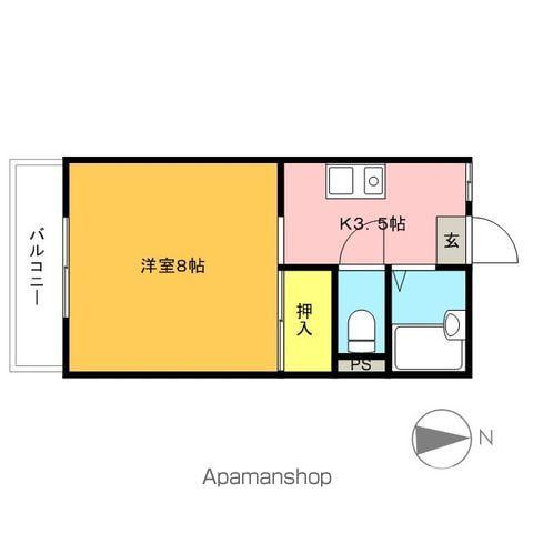 ハローハウス(1K/2階)の間取り写真