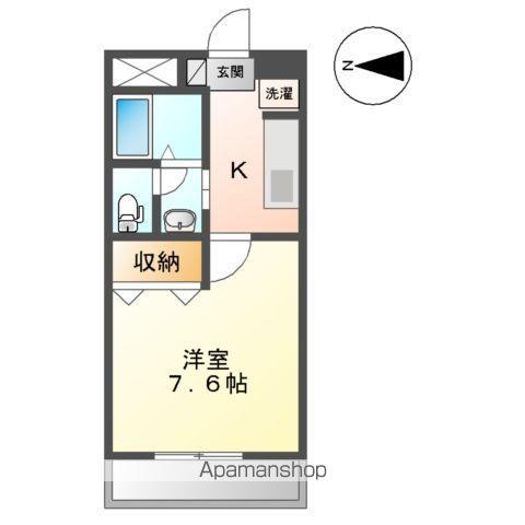エクセルタウン蔵上Ⅱ(1K/2階)の間取り写真