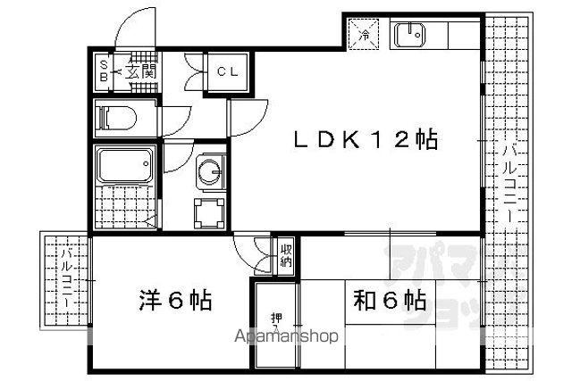 メリーコンフォート(2LDK/1階)の間取り写真