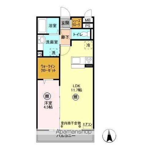 メルヴェーユ三郷中央B(1LDK/3階)の間取り写真