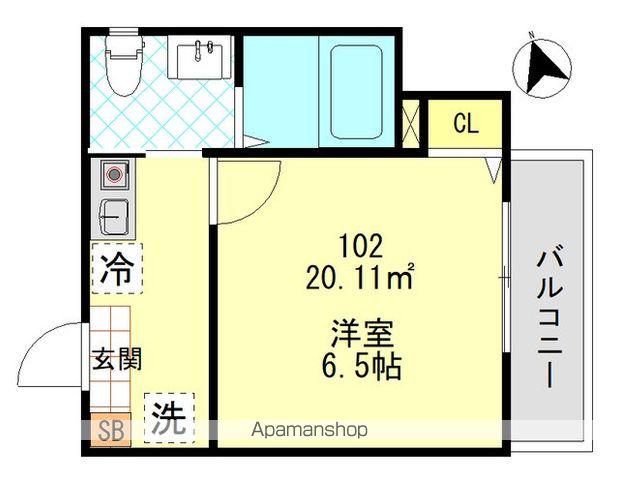 グレイス四つ木(1K/1階)の間取り写真