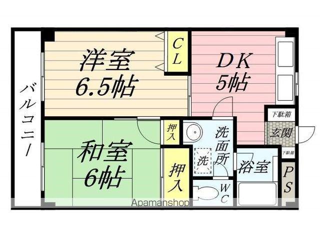 プレジール(2DK/1階)の間取り写真