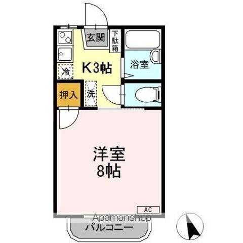 コーポあい A棟(1K/1階)の間取り写真