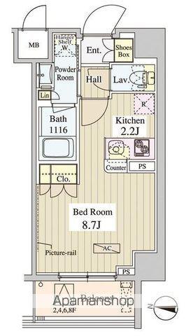 WASEDA APARTMENT (1K/2階)の間取り写真