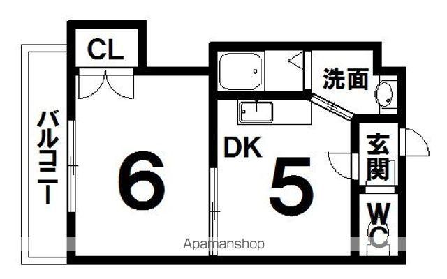 コーポエルム(1DK/2階)の間取り写真