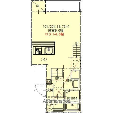 CASA FELICE長田(1K/2階)の間取り写真