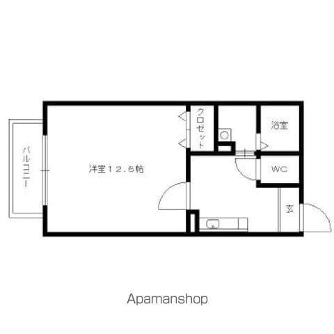 リースランド富士見Ⅰ(1K/2階)の間取り写真