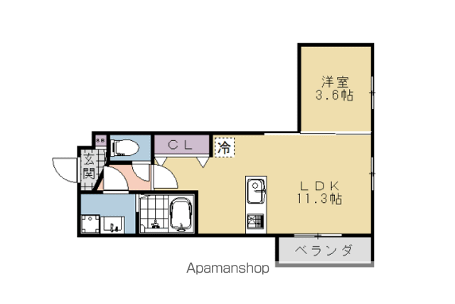 アールグランツ東舟岡(1LDK/3階)の間取り写真