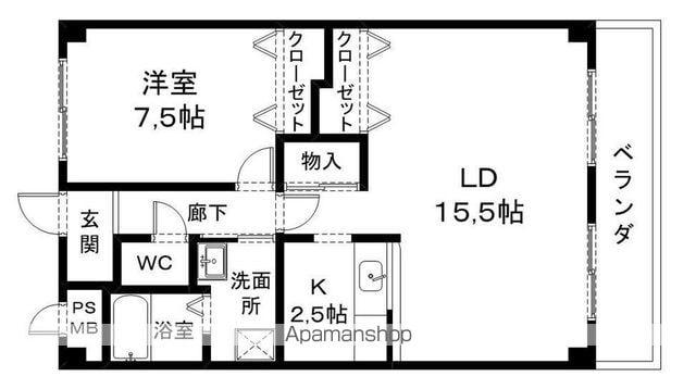 ヴィラプロスペリティ(1LDK/2階)の間取り写真