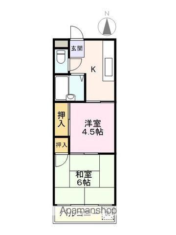 ハイツエバーグリーン(2K/1階)の間取り写真