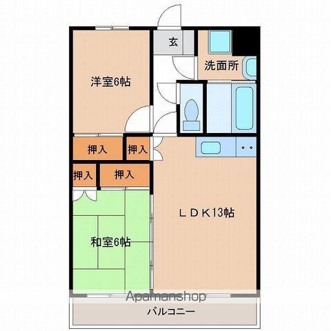 サンライズ吉村Ⅰ(2LDK/2階)の間取り写真